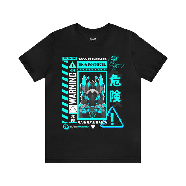 Danger Proto T-Shirt – Black with Cyan Design