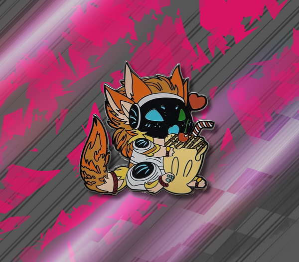 Atlas The Protogen Milkshake Pin -- 2" Enamel Pin