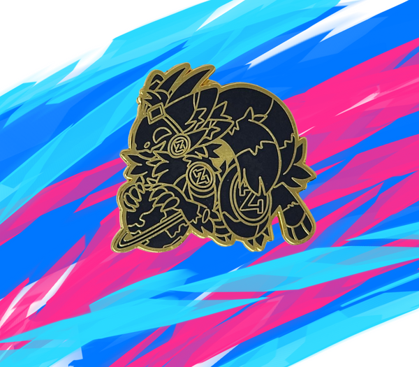 Orbit The Protogen Black & Gold LE -- 2" Enamel Pin [Limited Edition]