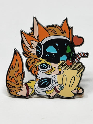 Atlas The Protogen Milkshake Pin -- 2" Enamel Pin