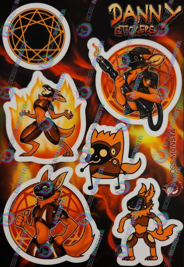 Danny Protogen "Fire It Up!" -- Sticker Sheet